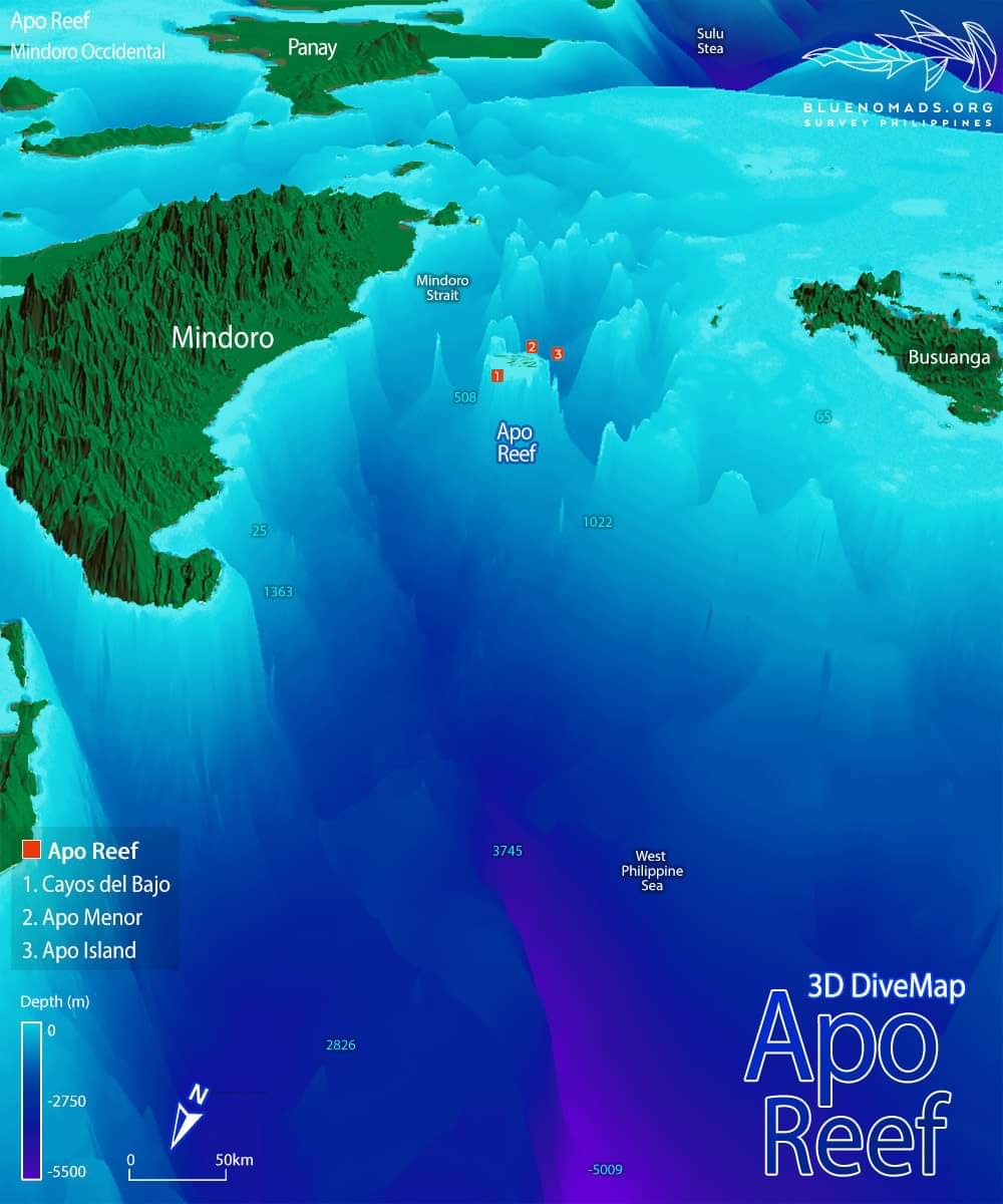 Apo reef Underwater map
