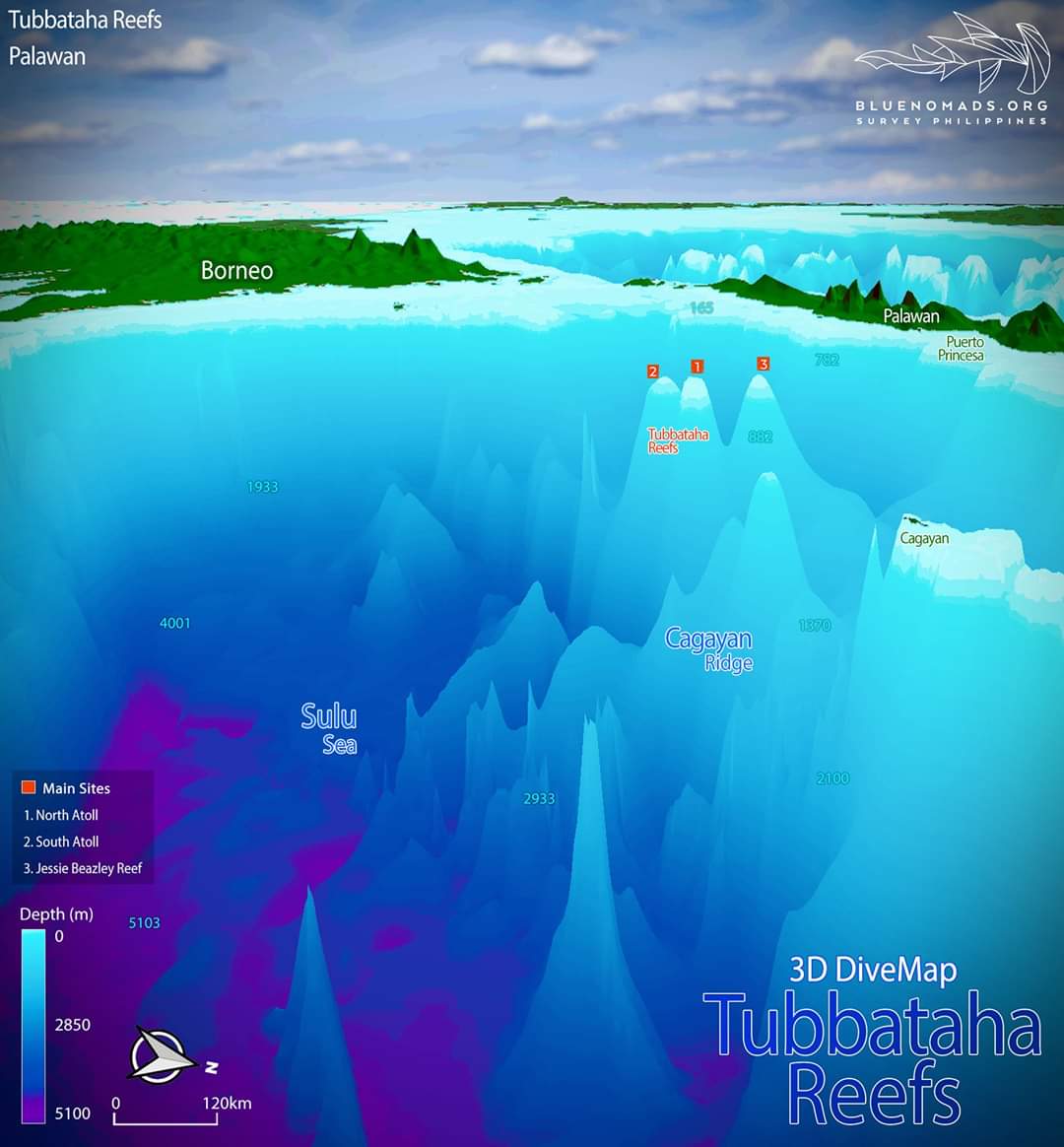 Tubbataha reefs Underwater map